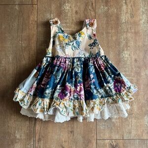 SweetHoney Boho Floral Ruffle Sundress Size 12 Months